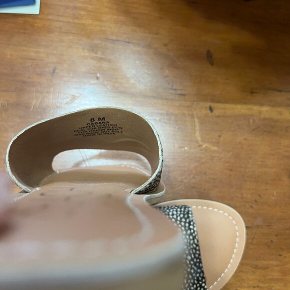 Beach by Matisse Cabana Black‎ White Spotted Calf Hair Slide Sandals Womens 8 - Picture 2 of 4